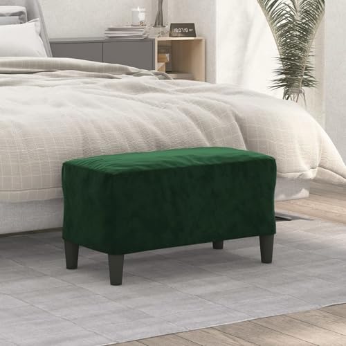 Gecheer Sitzbank Dunkelgrün 70x35x41 cm Samt, Sitzhocker für Wohnzimmer Schlafzimmer Eingänge von Gecheer