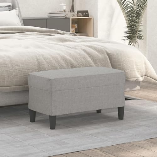 Gecheer Sitzbank Hellgrau 70x35x41 cm Stoff Hocker Fußablage als Sitzbank Flur im Wohnzimmer oder Schlafzimmer Gecheer Sitzbank Hellgrau 70x35x41 cm Stoff Hocker Fußablage als Sitzbank Flur im Wohnzimmer oder Schlafzimmer von Gecheer