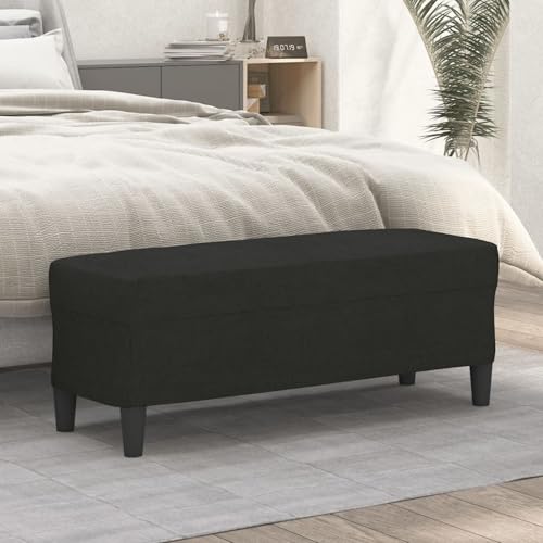 Gecheer Sitzbank Schwarz 100x35x41 cm Stoff Hocker Fußablage als Sitzbank Flur im Wohnzimmer oder Schlafzimmer Gecheer Sitzbank Schwarz 100x35x41 cm Stoff Hocker Fußablage als Sitzbank Flur im Wohnzimmer oder Schlafzimmer von Gecheer