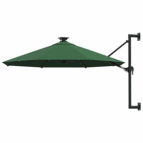 Gecheer Sonnenschirm zur Wandmontage mit LEDs Sonnenschirm Kurbelschirm Marktschirm Gartenschirm Strandschirm Schirm 300 cm Grün Gecheer Sonnenschirm zur Wandmontage mit LEDs Sonnenschirm Kurbelschirm Marktschirm Gartenschirm Strandschirm Schirm 300 cm Grün von Gecheer