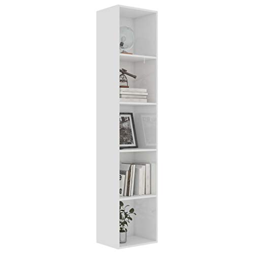 Gecheer Standregal Bücherregal Bücherschrank Wandregal Regal Aktenregal Bücher Regal Akten Schrank Aufbewahrungregal Raumteiler Büroregal Aktenschrank 40 x 30 x 189 cm Mit 5 offene Regale von Gecheer