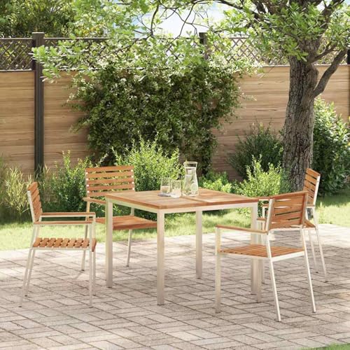 Gecheer Stapelbare Gartenstühle 4 Stück aus massivem Teakholz und Stahl, Gartenmöbel Stapelstuhl Balkonstühle für Outdoor Garten Café Camping42006200 Gecheer Stapelbare Gartenstühle 4 Stück aus massivem Teakholz und Stahl, Gartenmöbel Stapelstuhl Balkonstühle für Outdoor Garten Café Camping42006200 von Gecheer