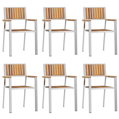Gecheer Stapelgartenstühle 6 Stück 54.5x56x87 cm Massivholz Akazie Gartenmöbel Stapelstuhl Balkonstühle für Outdoor Garten Café Camping Gecheer Stapelgartenstühle 6 Stück 54.5x56x87 cm Massivholz Akazie Gartenmöbel Stapelstuhl Balkonstühle für Outdoor Garten Café Camping von Gecheer