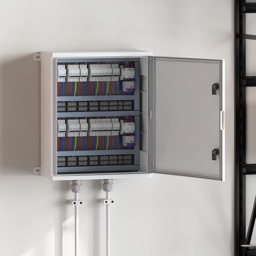 Gecheer Steuerschrank Grau 50 x 23 x 60 cm Plastik, Schaltschrank Wasserdichtes Industriegehäuse Leergehäuse für Gebäudeautomatisierung Verteilerkasten-Ersatz von Gecheer
