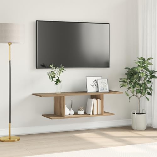 Gecheer TV-Schränk Eiche handwerklich 102 x 35 x 35 cm Holzwerkstoff, Moderne Wohnzimmer Schrankwand für Wohnzimmer Büro Loft-Wohnungen von Gecheer