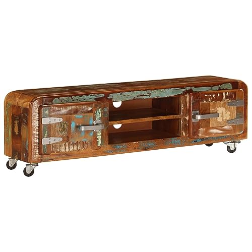Gecheer TV-Schrank 120x30x36 cm Altholz Massiv Lowboard TV Möbel Tisch Board Fernsehtisch Fernsehschrank HiFi-Schrank von Gecheer