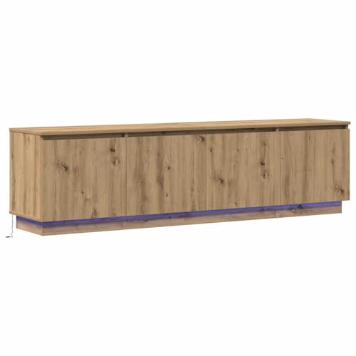 Gecheer TV-Schrank mit LED Artisan Eiche 180x38x49 cm Holzwerkstoff, Moderne Wohnzimmer Schrankwand für Wohnzimmer Büro Loft-Wohnungen3376151 von Gecheer