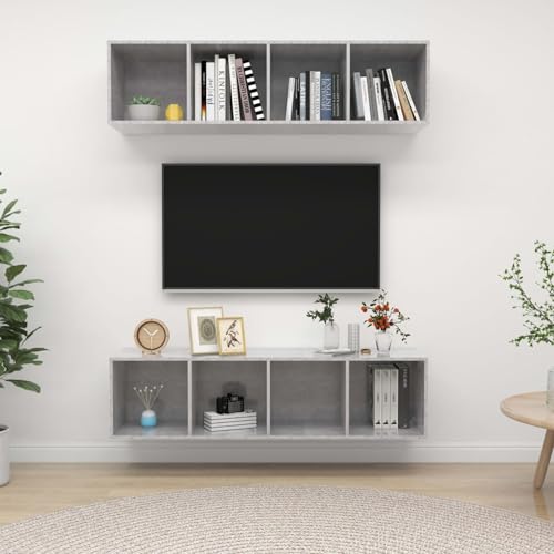 Gecheer TV-Wandschränke 2 STK. Betongrau Holzwerkstoff, Fernsehschrank Fernsehtisch Wohnwand für Wohnzimmer Home-Cinema Gamerzimmer3079785 Gecheer TV-Wandschränke 2 STK. Betongrau Holzwerkstoff, Fernsehschrank Fernsehtisch Wohnwand für Wohnzimmer Home-Cinema Gamerzimmer3079785 von Gecheer