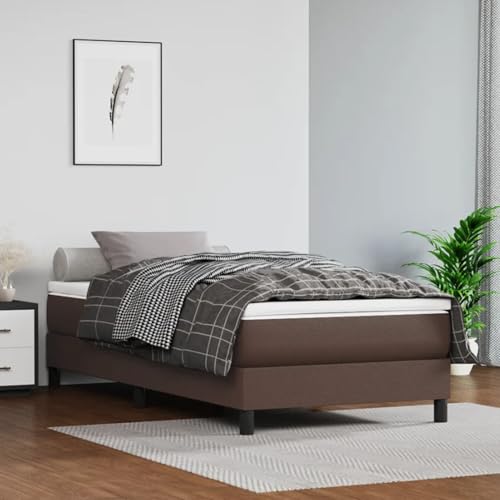 Gecheer Taschenfederkernmatratze Braun 90x200x20 cm Kunstleder von Gecheer