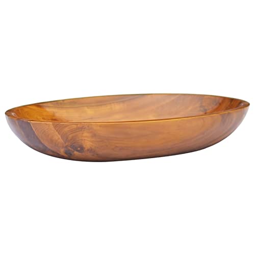 Gecheer Teak Massiv Waschbecken Waschschale Aufsatzwaschbecken Waschtisch Waschplatz Handwaschbecken Holzwaschbecken Badezimmer 60 x 40 x 10 cm (L x B x H) von Gecheer
