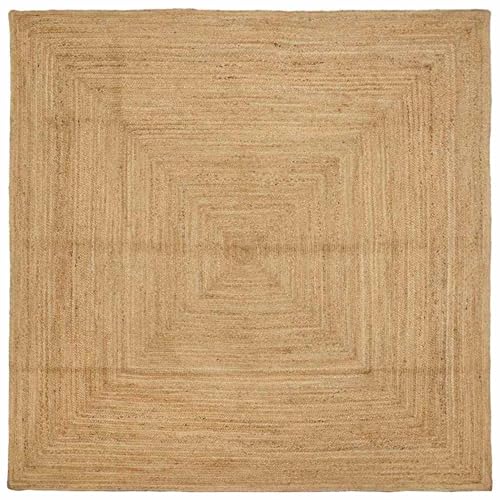 Gecheer Teppich Beige 200 x 200 cm Jute, Einfacher Teppich Terrassenteppich für Wohnzimmer Schlafzimmer Flurteppich42010398 Gecheer Teppich Beige 200 x 200 cm Jute, Einfacher Teppich Terrassenteppich für Wohnzimmer Schlafzimmer Flurteppich42010398 von Gecheer