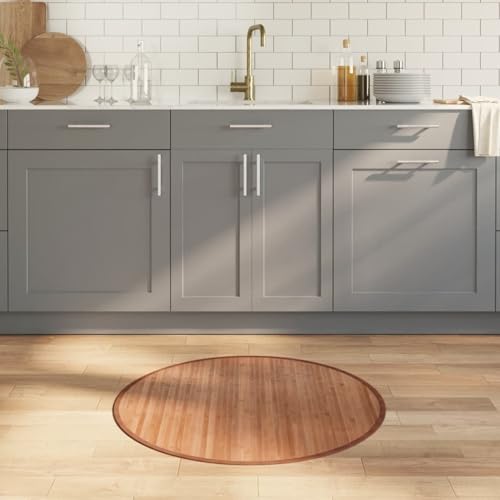 Gecheer Teppich Rund Natur 80 cm Bambus, Einfacher Teppich Terrassenteppich für Wohnzimmer Schlafzimmer Flurteppich376979 Gecheer Teppich Rund Natur 80 cm Bambus, Einfacher Teppich Terrassenteppich für Wohnzimmer Schlafzimmer Flurteppich376979 von Gecheer