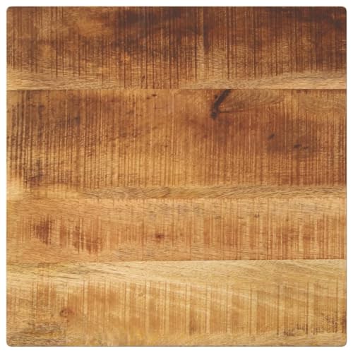 Gecheer Tischplatte 60x60x3,8 cm Quadratisch Raues Massivholz Mango, Tischplatte Baumkanten-Platte für Schreibtisch Küche Fensterbank Heimwerker-geeignet von Gecheer