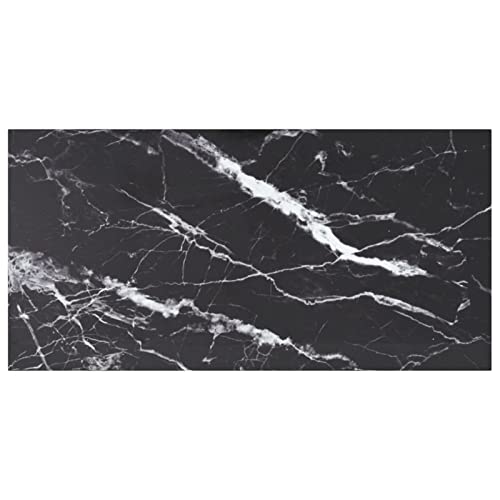 Gecheer Tischplatte Ersatztischplatte Marmorplatte Glasplatte für Esstisch Couchtisch Schwarz 100x50 cm 6 mm Hartglas in Marmoroptik von Gecheer