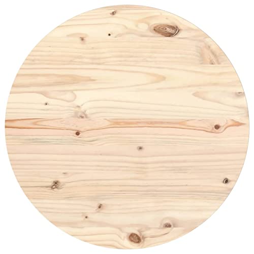 Gecheer Tischplatte Rund Ersatztischplatte Holzplatte Massivholzplatte Holz Platte für Esstisch Ø60x2,5 cm Massivholz Kiefer von Gecheer