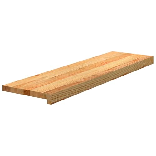 Gecheer Treppenstufen 12 STK. Hellbraun 90x25x2 cm Massivholz Eiche von Gecheer