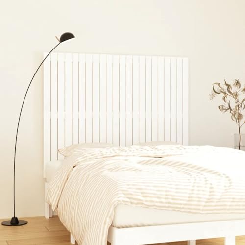 Gecheer Wand-Kopfteil Weiß 140x3x110 cm Massivholz Kiefer Bettkopfteil für Schlafzimmer Hotel Erwachsene Kinder Jugendliche Doppelbett von Gecheer