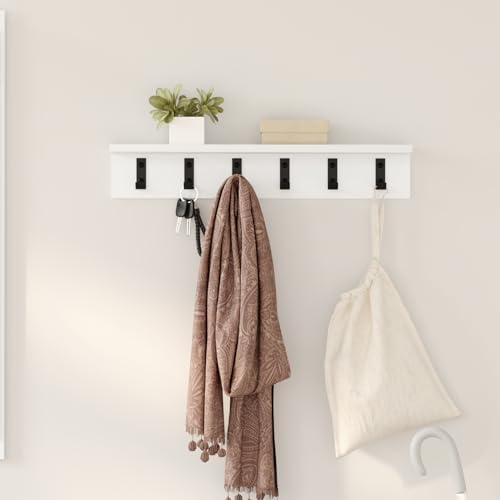 Gecheer Wandmontierter Kleiderständer Weiß 60 x 10.5 x 10.5 cm, Garderobenhaken Wandgarderobe für Flur Wohnzimmer Wohnungseingang Gecheer Wandmontierter Kleiderständer Weiß 60 x 10.5 x 10.5 cm, Garderobenhaken Wandgarderobe für Flur Wohnzimmer Wohnungseingang von Gecheer