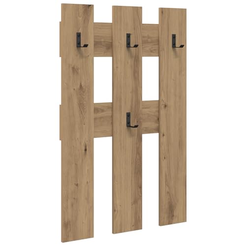 Gecheer Wandmontierter Kleiderständer mit Speicher Eiche handwerklich Wandmontiertes Hängeregal für Flur Wohnzimmer Schlafzimmer Badezimmer von Gecheer