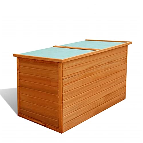 Gecheer wasserdichte Gartenbox | Garten Aufbewahrungsbox | Holz Auflagenbox für Garten Terrasse 126 x 72 x 72 cm Braun von Gecheer