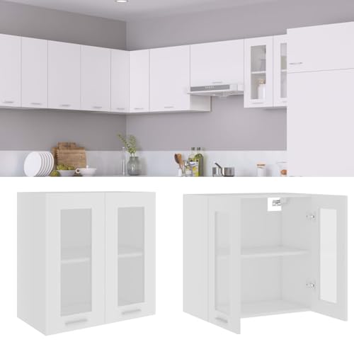 Hängeglasschrank Lyon Weiß 60x31x60 cm Holzwerkstoff modernes Design viel Stauraum für Küchenutensilien für Haushalte und Küchen Hängeglasschrank Lyon Weiß 60x31x60 cm Holzwerkstoff modernes Design viel Stauraum für Küchenutensilien für Haushalte und Küchen von Gecheer