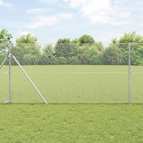 Hexagonzaun 1,2x10 m, Zaunpfosten 7 Stück Ø32 mm 170 cm Verzinkter Stahl, Zaunpfosten Gartenzaunpfähle Drahtzäune für temporäre Zäune Gemüsebeete Hühnergehege Weidegrundstück3352922 von Gecheer