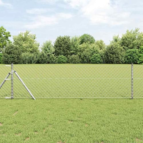 Kettenzaun 0.8x10 m Feuerverzinkter Stahl, Maschendrahtzaun für Gartenzäune Landwirtschaft Weidenetze Hühnerdraht42004838 von Gecheer