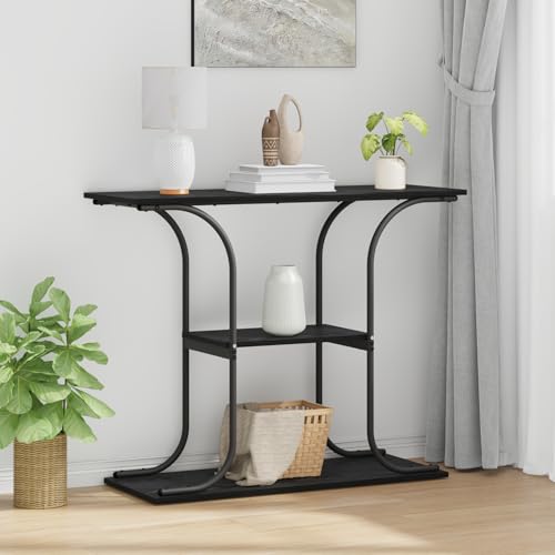Konsolentisch Schwarze Eiche 101 x 35 x 80,5 cm Holzwerkstoff Moderne Eingangstisch Beistelltisch für Flur Schlafzimmer oder als Ankleidekommode Konsolentisch Schwarze Eiche 101 x 35 x 80,5 cm Holzwerkstoff Moderne Eingangstisch Beistelltisch für Flur Schlafzimmer oder als Ankleidekommode von Gecheer