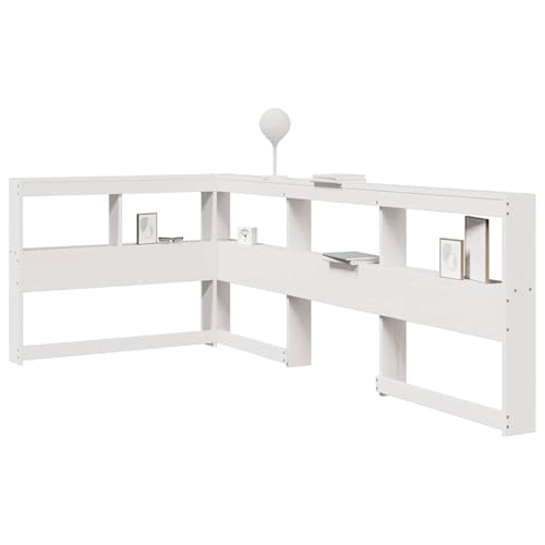 Kopfteil mit Bücherregal L-Form Weiß 100 cm Massivholz Kiefer Bettkopfteil für Schlafzimmer Hotel Erwachsene Kinder Jugendliche Doppelbett Kopfteil mit Bücherregal L-Form Weiß 100 cm Massivholz Kiefer Bettkopfteil für Schlafzimmer Hotel Erwachsene Kinder Jugendliche Doppelbett von Gecheer