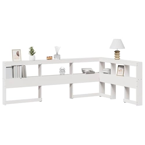 Kopfteil mit Bücherregal L-Form Weiß 120 cm Massivholz Kiefer Bettkopfteil für Schlafzimmer Hotel Erwachsene Kinder Jugendliche Doppelbett Kopfteil mit Bücherregal L-Form Weiß 120 cm Massivholz Kiefer Bettkopfteil für Schlafzimmer Hotel Erwachsene Kinder Jugendliche Doppelbett von Gecheer