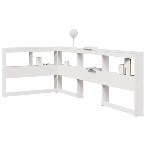 Kopfteil mit Bücherregal L-Form Weiß 90 cm Massivholz Kiefer Bettkopfteil für Schlafzimmer Hotel Erwachsene Kinder Jugendliche Doppelbett Kopfteil mit Bücherregal L-Form Weiß 90 cm Massivholz Kiefer Bettkopfteil für Schlafzimmer Hotel Erwachsene Kinder Jugendliche Doppelbett von Gecheer