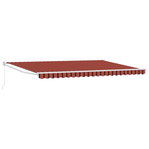 Manuelle Einziehbare Markise Orange und Braun 500x300 cm, Markise Balkon Wasserdicht Terrassenüberdachung für Wohnmobil Terrasse Garten Café3331227 von Gecheer