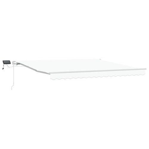 Manuelle Einziehbare Markise mit LED Weiß 400x300 cm Markise Balkon Terrassenüberdachung für Terrasse Garten Café von Gecheer