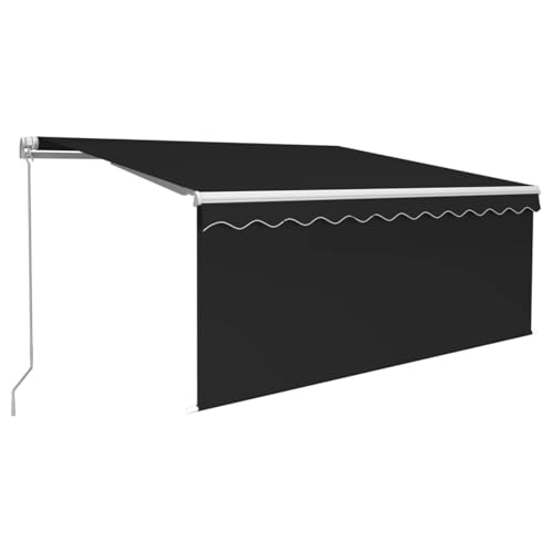 Markise Manuell Einziehbar mit Rollo 3x2,5 m Anthrazit Markise Balkon Terrassenüberdachung für Terrasse Garten Café von Gecheer