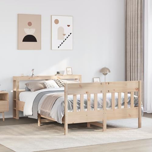 Massivholzbett ohne Matratze 160x200 cm Kiefernholz, Massivholz-Bettgestell Bett für Gästezimmer Gästehaus Hotel Schlafzimmer3306258 von Gecheer