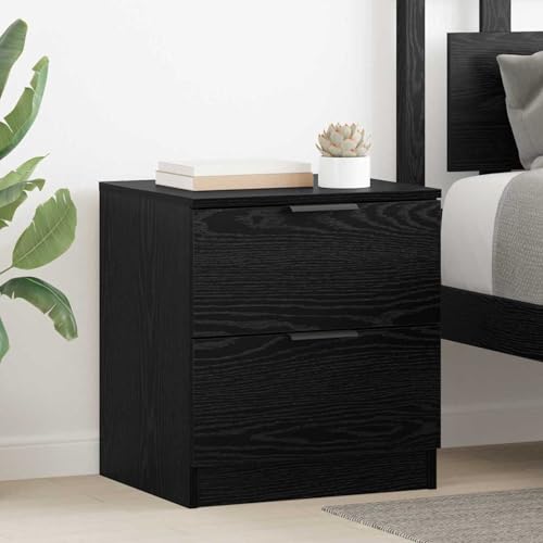 Nachttisch 2 pcs Schwarze Eiche 45 x 39 x 50 cm Holzwerkstoff, Schlichte Nachtkommode für Wohnzimmer Schlafzimmer Studentenbude880509 von Gecheer