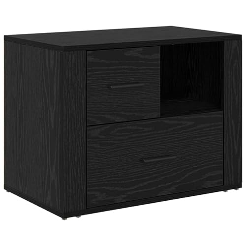 Nachttisch Schwarze Eiche 60 x 36 x 45 cm Holzwerkstoff, Schlichte Nachtkommode für Wohnzimmer Schlafzimmer Studentenbude881089 von Gecheer