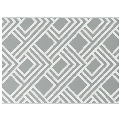 Outdoor Teppich ARAKIL Grau Grau Polyester 300 x 400 cm Picknickdecke Vorzeltteppich für Camping Terrasse Garten Outdoor Teppich ARAKIL Grau Grau Polyester 300 x 400 cm Picknickdecke Vorzeltteppich für Camping Terrasse Garten von Gecheer