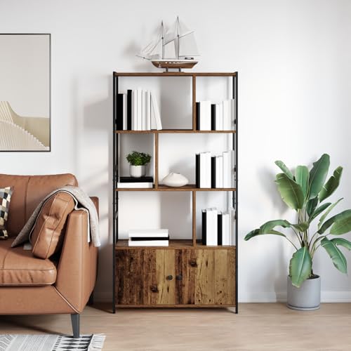 Regal Altholz 80 x 30 x 155,5 cm Holzwerkstoff, Modernes Lagerregal für Bücher Filme Deko Zuhause Büro Wohnzimmer Regal Altholz 80 x 30 x 155,5 cm Holzwerkstoff, Modernes Lagerregal für Bücher Filme Deko Zuhause Büro Wohnzimmer von Gecheer