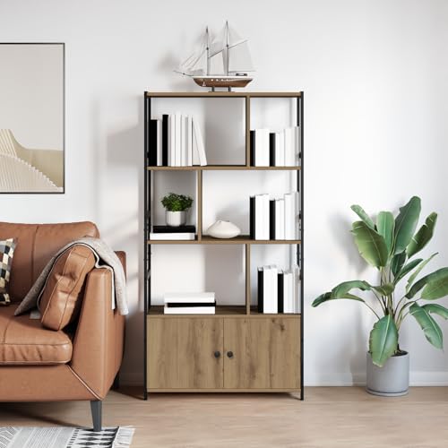 Regal Eiche handwerklich 80 x 30 x 155,5 cm Holzwerkstoff, Modernes Lagerregal für Bücher Filme Deko Zuhause Büro Wohnzimmer Regal Eiche handwerklich 80 x 30 x 155,5 cm Holzwerkstoff, Modernes Lagerregal für Bücher Filme Deko Zuhause Büro Wohnzimmer von Gecheer