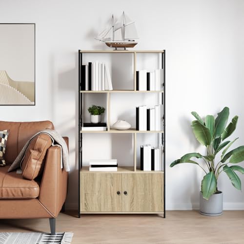 Regal Sonoma Eiche 80 x 30 x 155,5 cm Holzwerkstoff, Modernes Lagerregal für Bücher Filme Deko Zuhause Büro Wohnzimmer Regal Sonoma Eiche 80 x 30 x 155,5 cm Holzwerkstoff, Modernes Lagerregal für Bücher Filme Deko Zuhause Büro Wohnzimmer von Gecheer