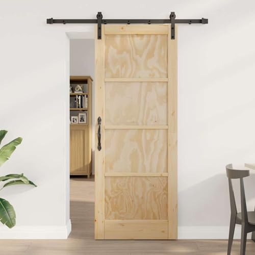 Schiebetür mit Beschlagset 78x202 cm Massivholz Fichte, Schiebetür Komplettset Schiebetürsystem für Wohnzimmer Büro Scheunentür Raumteiler3333274 Schiebetür mit Beschlagset 78x202 cm Massivholz Fichte, Schiebetür Komplettset Schiebetürsystem für Wohnzimmer Büro Scheunentür Raumteiler3333274 von Gecheer
