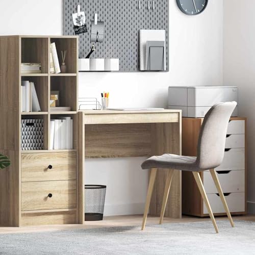 Schreibtisch Sonoma Eiche 80 x 40 x 76 cm Holzwerkstoff, Schreibtische Bürotisch für PC-Arbeit Schlafzimmer kleine Räume Arbeitszimmer von Gecheer