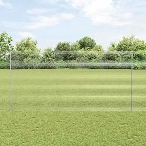 Schweißdrahtzaun mit 10 U-Posts Silber 1.6x10 m Stahl, Gartenzaunpfähle Drahtzäune für Zäune Gemüsebeete Hühnergehege Weidegrundstück3336343 von Gecheer