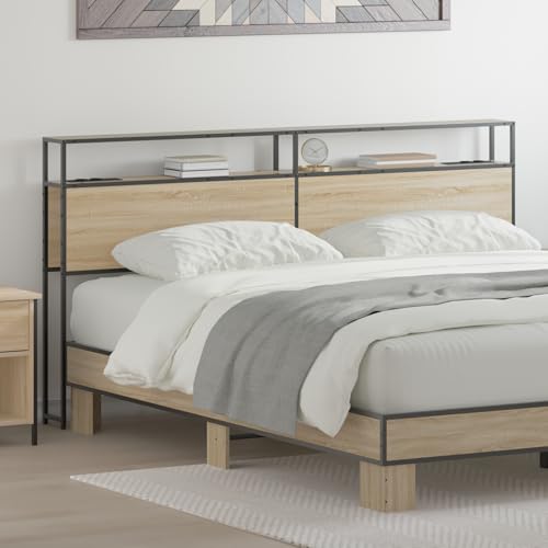 Stauraum-Kopfteil Sonoma Eiche 180 cm Holzwerkstoff Bettkopfteil für Schlafzimmer Hotel Erwachsene Kinder Jugendliche Doppelbett Stauraum-Kopfteil Sonoma Eiche 180 cm Holzwerkstoff Bettkopfteil für Schlafzimmer Hotel Erwachsene Kinder Jugendliche Doppelbett von Gecheer