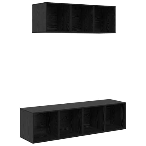 TV-Schrank Set 2 pcs Schwarze Eiche 37 x 37 x 142,5 cm, Moderne Wohnzimmer Schrankwand für Wohnzimmer Büro Loft-Wohnungen TV-Schrank Set 2 pcs Schwarze Eiche 37 x 37 x 142,5 cm, Moderne Wohnzimmer Schrankwand für Wohnzimmer Büro Loft-Wohnungen von Gecheer