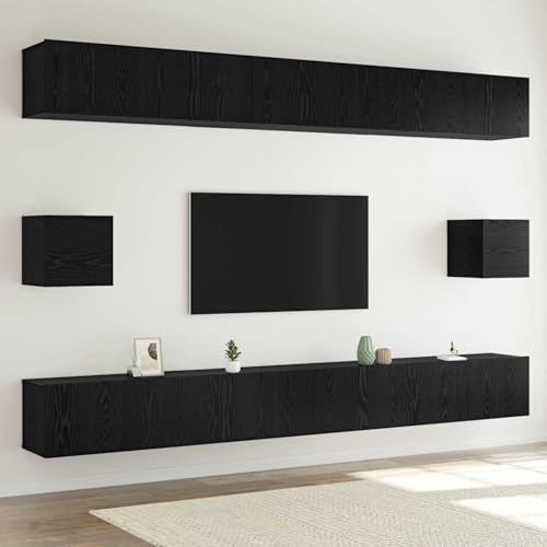 TV-Schrank-Set 8 pcs Schwarze Eiche 100 x 30 x 30 cm, Moderne Wohnzimmer Schrankwand für Wohnzimmer Büro Loft-Wohnungen3332586 TV-Schrank-Set 8 pcs Schwarze Eiche 100 x 30 x 30 cm, Moderne Wohnzimmer Schrankwand für Wohnzimmer Büro Loft-Wohnungen3332586 von Gecheer
