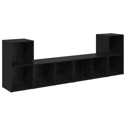TV-Schrank-Set mit Regal 4 pcs Schwarz Eiche 72 x 35 x 36.5 cm Fernsehschrank Fernsehtisch Wohnwand für Wohnzimmer Home-Cinema Gamerzimmer TV-Schrank-Set mit Regal 4 pcs Schwarz Eiche 72 x 35 x 36.5 cm Fernsehschrank Fernsehtisch Wohnwand für Wohnzimmer Home-Cinema Gamerzimmer von Gecheer