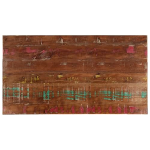 Tischplatte 120x60x3,8 cm Rechteckig Altholz Massiv, Tischplatte Baumkanten-Platte für Schreibtisch Küche Fensterbank Heimwerker-geeignet von Gecheer