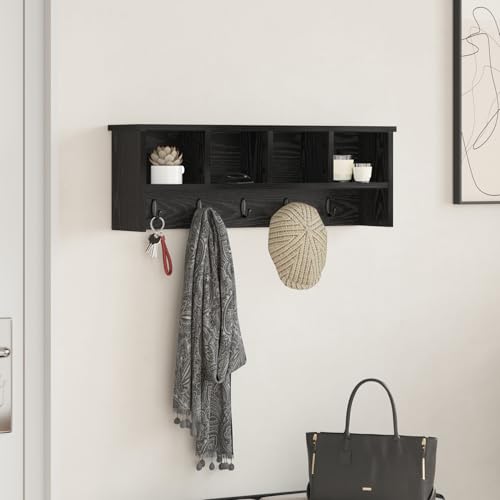 Wandmontierter Kleiderständer Schwarze Eiche 75 x 16 x 26 cm, Garderobenhaken Wandgarderobe für Flur Wohnzimmer Wohnungseingang Wandmontierter Kleiderständer Schwarze Eiche 75 x 16 x 26 cm, Garderobenhaken Wandgarderobe für Flur Wohnzimmer Wohnungseingang von Gecheer